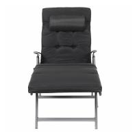 Tumbona plegable reclinable negra o gris, cama de sol con colchón de 6 cm, reposacabezas desmontable, aluminio inoxidable y tejido transpirable, confort máximo, capacidad 150kg, ideal para jardín y playa - details 7