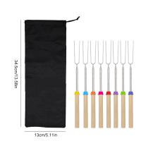 8Pcs Palas De Barbacoa Telescopio Acero Inoxidable Doble Brochetas De Metal Para Asar Churros S'mores Y Picnic Camping - details 4