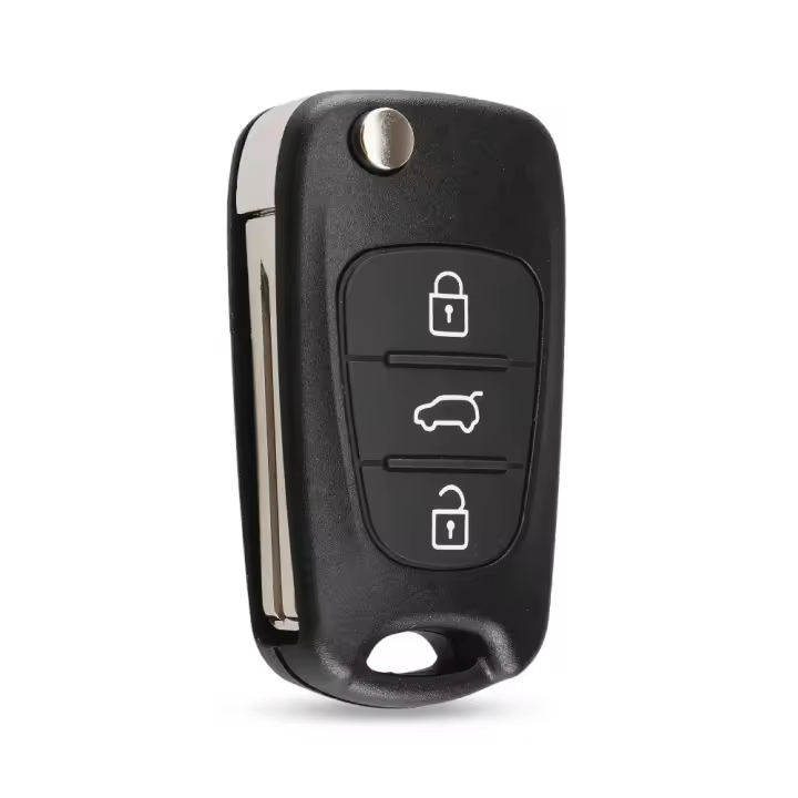 Carcasa Mando Llave Coche 3 Botones Compatible Con Hyundai Negro - 1