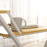 HOMCOM Escritorio Plegable Mesa de Escritorio Plegable con Estante Abierto Escritorio Pequeño para Estudio Hogar Oficina 86x66x82 cm Natural - details 3