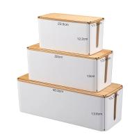 Caja De Almacenamiento Para Cable De Madera Organizador De Línea Eléctrica Anti-Polvo Casillero Para Enchufe Y Red Bin De Almacenamiento De Cable - details 0