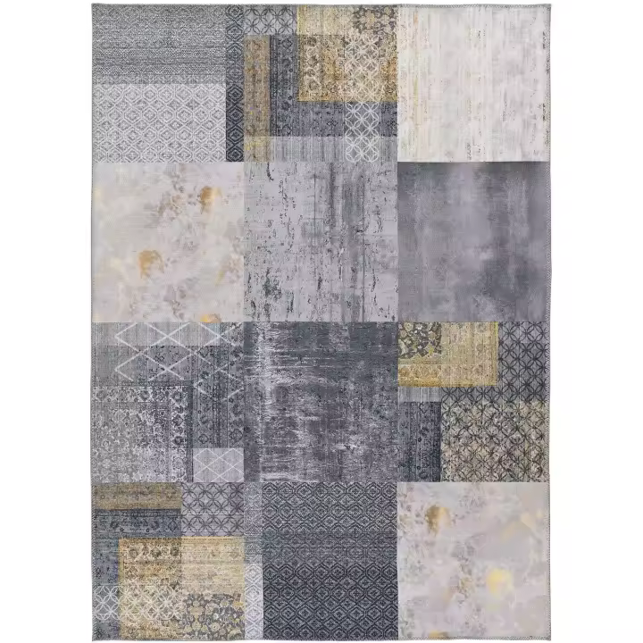 ATTICGO Alfombra de Interior Estilo Mosaico en Gris - Neila 1300 | 80X150, 120X170, 140X200, 160X230 cm - 1