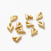 4pcs Colgante De Corazón De Amor Sólido En Oro 14K 18K Con Anillo De Salto Para Suministros De Joyería DIY Accesorios De Joyería - details 24