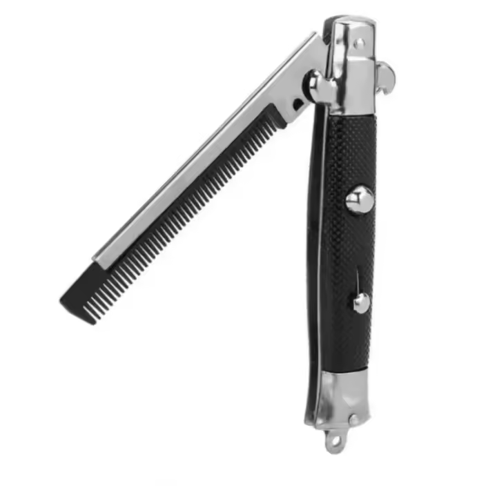 Peine De Bolsillo Automático Para Hombres Con Cuchilla De Ablación Botón De Encendido Portátil Y Duradero Herramienta De Peluquería - 1