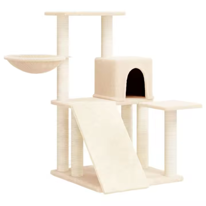 Rascador para Gatos con postes de ISAL Cream 82 cm - 1