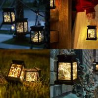 Lámpara Solar LED Retro De Hierro Para Exterior Luces Colgantes De Camino Decorativas Vintage Incluye Bombillas Fuente De Energía Solar - details 14