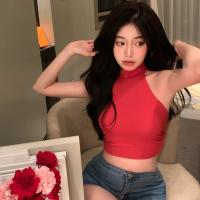 Camisola Sin Mangas Para Mujer Verano Estilo Sexy Y Club Decoración De Lazo Corta Ajustada Tops De Poliéster Sin Capucha - details 4