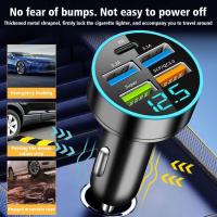 Cargador de coche de 240W, adaptador de 4 puertos USB para IPhone, Samsung, Xiaomi, carga rápida con pantalla Digital - details 1