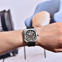 Reloj Mecánico Automático Pagani Design 2024 38mm Dial Luminoso Cuadrado 50m Impermeable Tourbillon Para Hombres Con Correa De Cuero Y Cristal De Zafiro - details 8