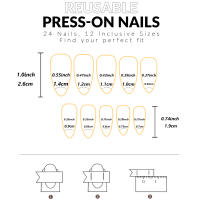 Uñas Postizas Francesas Cortas 24 PCs Con 1 Jelly Y 1 Archivo De Uñas Material ABS Estilo Diverso Sin Químicos De Alta Importancia - details 13