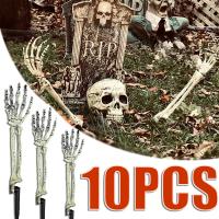 Cabeza De Esqueleto Calavera Realista Para Decoración De Jardín Casa Y Calle En Halloween Accesorios De Fiesta Y Horror Props De Mano Y Brazos De Hombre - details 1