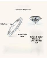 Anillo De Eternidad TY 2mm D Color Moissanite En Plata De Ley 925 Y Oro Blanco Sólido Anillo De Boda Y Compromiso Para Mujer - details 9