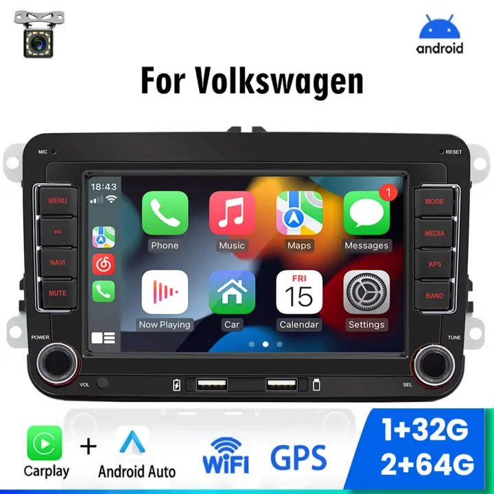 2DIN coche Radios Android para Volkswagen Golf 5 6 Polo Passat B6 B7 CC Skoda Jetta universal multimedia carplay WiFi navegación GPS - 1