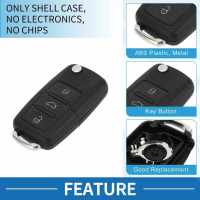 Banner - Carcasa mando llave del coche 3 botones compatible con VW negro