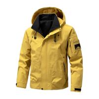 Chaqueta Impermeable Para Hombres Capucha Zip up Suave Para Exteriores Verde Azul Negro Ligera Para Primavera Y Otoño Ropa De Camping Y Senderismo - details 3