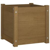 vidaXL Jardinera de madera maciza de pino 40x40x40 cm Color Blanco,  Gris,  Marrón miel y mas - details 3