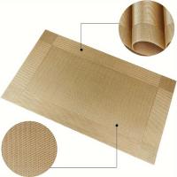 4pcs Tapete De Comedor De PVC Resistente Al Calor No Derrapante Fácil De Limpia Vinilo Tejido Gold Para Mesa De Cocina - details 1