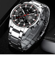 Reloj De Pulsera De Cuarzo Para Hombre DEYROS 3PCS Calendario Moda Acero Inoxidable Lujo Pulsera De Moda Reloj De Muñeca Con Cadena - details 6
