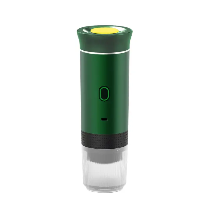 Cafetera espresso portátil, cafetera eléctrica, inalámbrica, autocalentable, máquina de café expreso de viaje, 60 ml, para café molido, cápsula Nespresso, camping, coche, caravana, senderismo, oficina Nota: Por favor, no utilice la cafetera para calentar, - 1