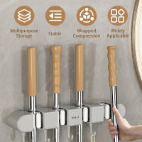 Soporte Para Escoba Y Mopa Adhesivo En La Pared Organizador Multifuncional Para Cocinas Sin Perforaciones Ecológico ABS - details 2