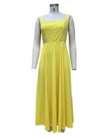 BAMBOOBOY Vestido Largo De Verano Para Mujer Con Tirantes Estilo Casual Cuello En V A-Line Pierna Slit Alta Manga Sin Manga Polyester Spandex - details 13