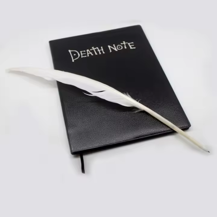 Cuaderno Y Pluma De Pluma De Pluma De Anime Death Note Juego De Cuaderno De Cuero Y Pluma De Pluma Para Arte De Animación Y Escritura - 1