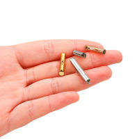 30-50Pcs Crimp End Beads Slide on Clasp Buckles Tubes Connectors Para DIY Joyería Metálicos De Cobre Accesorios De Enlace - details 8