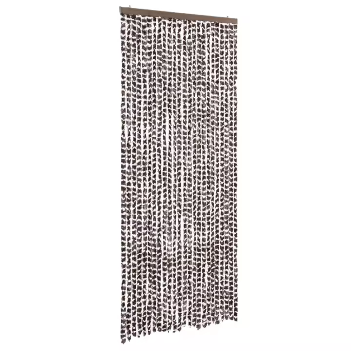 vidaXL Cortina Antimoscas Persiana Chenilla 100x230 cm Color dark brown and beige,  Marrón y beige,  Marrón y mas - 1