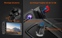 Dash CAM Coche, 1080P FHD Dash CAM con Pantalla IPS de 3", Gran Angular de 176°, Cámara para Coche con Tarjeta SD 32G, Visión Nocturna, Grabación en Bucle, Modo Estacionamiento, Sensor G, WDR - details 3
