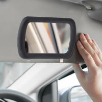 Espejo De Maquillaje Portátil Para Coche Espejo Interior Universal De Acero Inoxidable Con Visera Anti-Sol Espejo Cosmético HD Para Interiores Del Coche - details 5