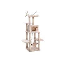 Árbol para gatos rascador con nidos, hamaca, plataformas y bolas de juego, altura de 154 cm en colores opcionales - details 1