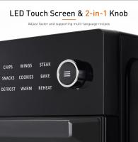 JOYOUNG Horno eléctrico freidora de aire, horno de convección de 30 L para menos aceite, 18 funciones preestablecidas, horno de encimera con pantalla táctil digital LED y perilla 2 en 1, recetas gratuitas y 6 accesorios, 1800 W, negro - details 4