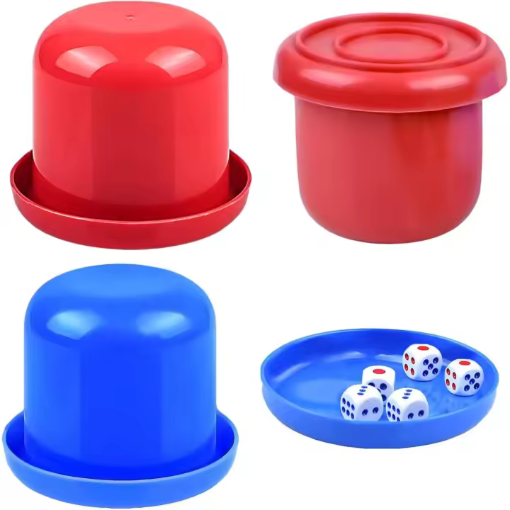 2 piezas taza de dados de plástico taza de sacudida taza de fiesta suministros de juego de dados taza de almacenamiento de dados juguete adivinar dados herramienta de juego para la fiesta familiar bar KTV juego de mesa - 1