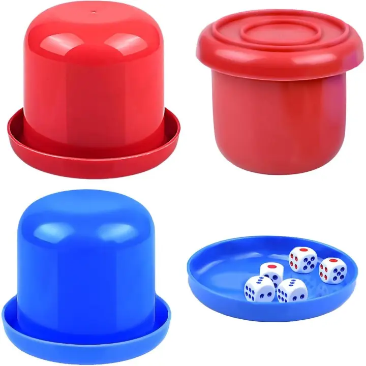2 piezas taza de dados de plástico taza de sacudida taza de fiesta suministros de juego de dados taza de almacenamiento de dados juguete adivinar dados herramienta de juego para la fiesta familiar bar KTV juego de mesa - 1