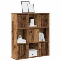 vidaXL Estantería de madera de ingeniería 89x24x101,5 cm en color Roble artisan/Gris hormigón/Negro y más | almacenamiento funcional diseño moderno para baño dormitorio sala - details 6