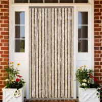 vidaXL Cortina antimoscas chenilla 118x220 cm Color Negro,  Gris y rosa,  Gris y negro y mas - details 3