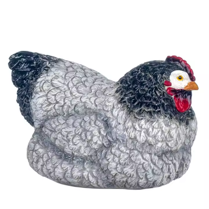 SIGNES GRIMALT Figura Gallina Gris de Resina SIGRIS | Decoración Interior y Exterior - 1