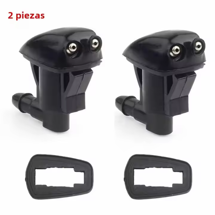 2Pcs Tornillo De Reparación De Lavadora De Parabrisas Negro Universal Para Coche Doble Agujero Juego De Piezas De Limpia Para Ventanas Delanteras - 1