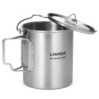 LIXADA Taza De Acero Inoxidable Portátil De 750ml Con Tapa Y Manija Plegable Para Camping Cocina Picnic Deportes Al Aire Libre - details 38