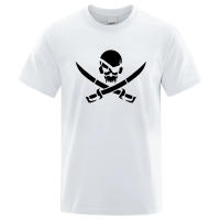 Camiseta De Algodón 100% Para Hombre Y Mujer Con Logotipo De Pirata Y Esqueleto Impresión Divertida T-shirt Suelta Y Transpirable Para El Verano Estilo Casual - details 1