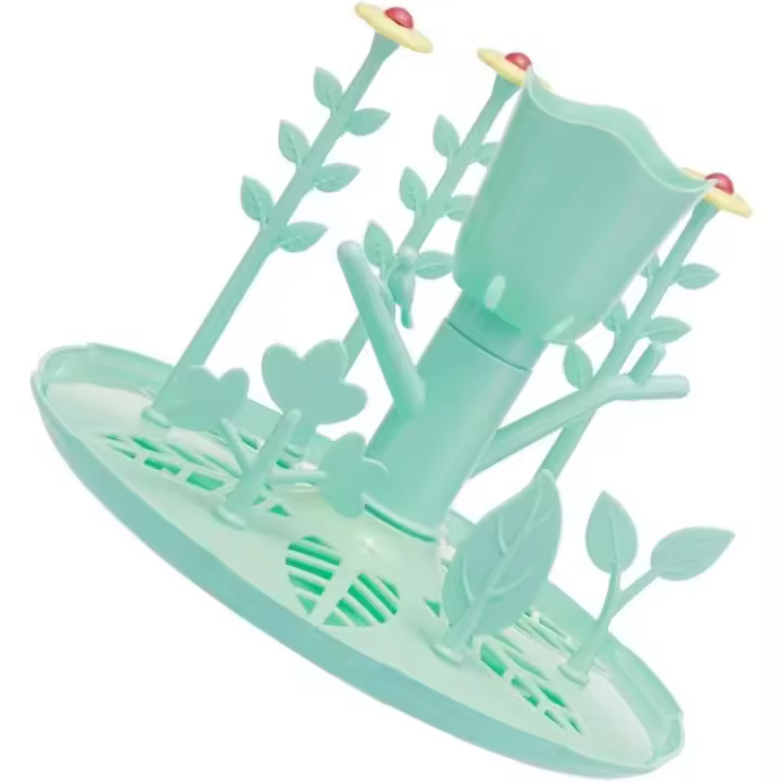 Breastmilk Bottles Baby Bottle Drying Rack with Drainer Tray Detachable Countertop Bottle Holder Sippy Cup Pacifier Storage Stand for Pump Parts - 1
