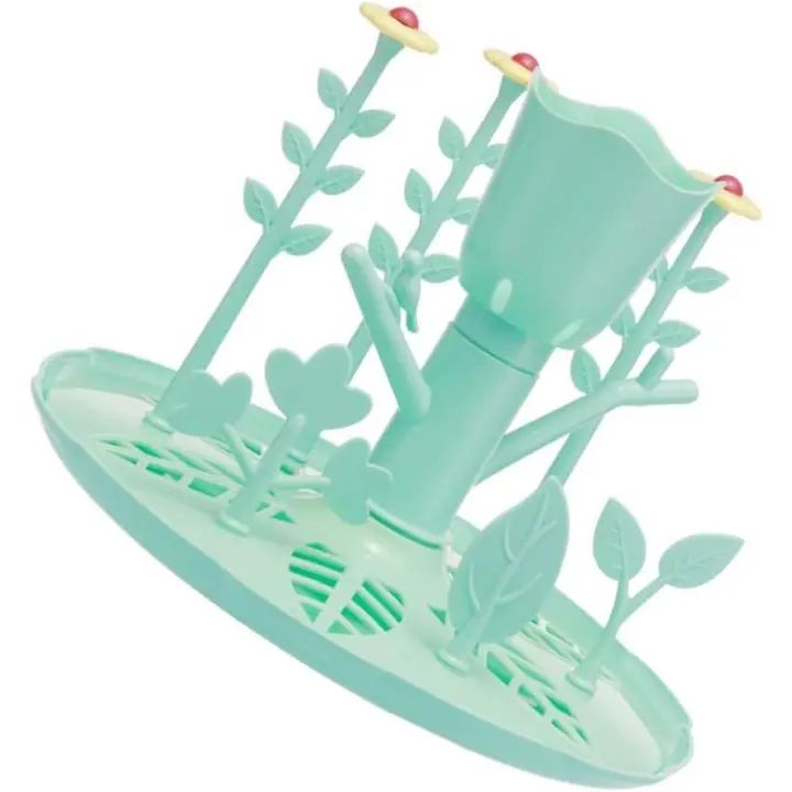 Breastmilk Bottles Baby Bottle Drying Rack with Drainer Tray Detachable Countertop Bottle Holder Sippy Cup Pacifier Storage Stand for Pump Parts - 1