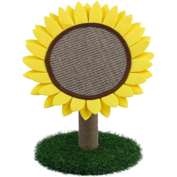 UNUSUAL- Arbol de Gato Girasol 30x38x35cm Escalada Gato Rascador Juguete Torre de Actividad para Gatos y Gatitos, en forma de girasol Rascador con Cuerda de Sisal Natural para Gatos - 1