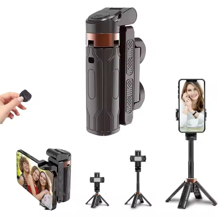 Mini trípode para selfies, trípode portátil mágico para teléfono selfie - 2025 Pocket Flex Jj02 Trípode con control remoto Razunoth giratorio de 360° - 1