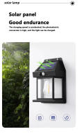 Luz De Pared Solar De Tungsteno Con Sensor De Movimiento IP65 Impermeable LED Para Patio Pared De Madera Porche Granero Balcón - details 9