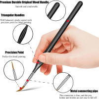 Kit De Pinceles De Pintura Detallada 10 Piezas Miniatura Pinceles Para Acrílico Acuarela Aceite Caras Uñas Madera Nylon - details 2