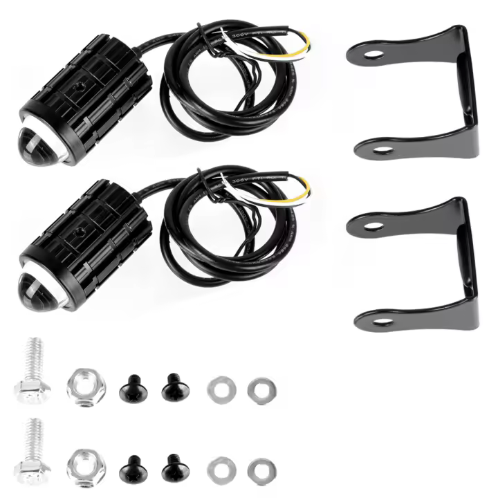 Proyector Lente De Motocicleta LED Bicolor Para Cafe Racer Spotlight Auxiliar Universal Para ATV Y Scooter Faro Principal - 1