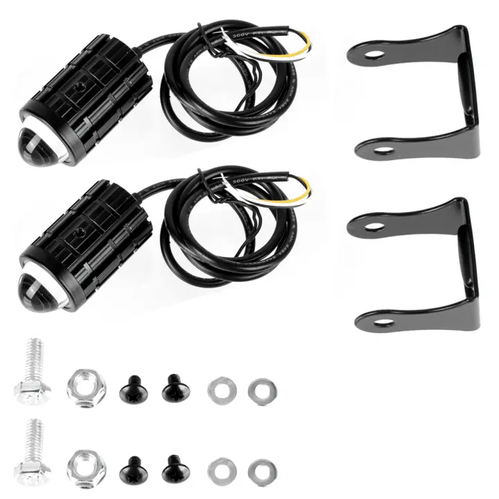 Proyector Lente De Motocicleta LED Bicolor Para Cafe Racer Spotlight Auxiliar Universal Para ATV Y Scooter Faro Principal - 1
