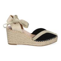 PuntoSalao Sandalias de cuña en esparto para mujer color negro CF-5183 - details 1