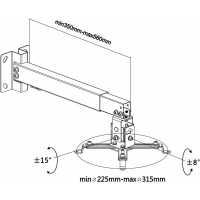 Aisens Soporte de Techo o Pared para proyector, carga máxima: 20kg, Color Blanco - details 6